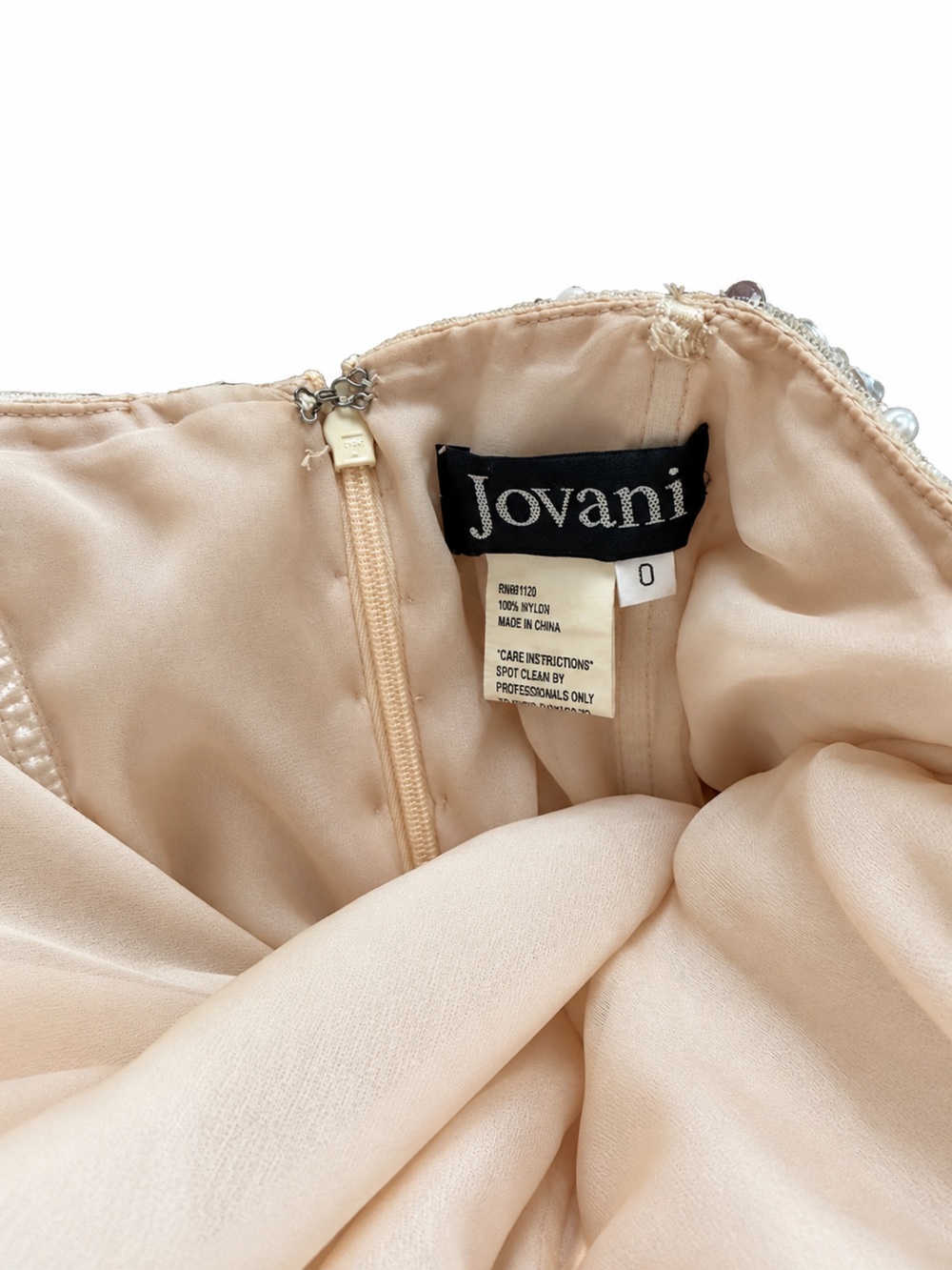 Jovani Ivory Beaded Strapless Prom Gown with Thigh Slit - Picture 8 of 10